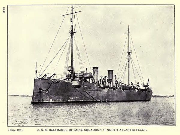 USS Baltimore of Mine Squadron 1, North Atlantic Fleet.