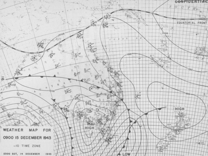 Weather map for 0900 15 December 1943.
