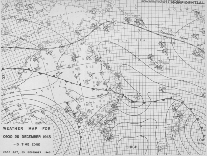 Weather map for 0900 26 December 1943.