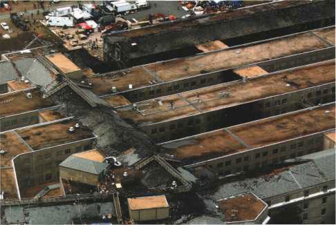 The burnt roof of the Pentagon on 14 September 2001.