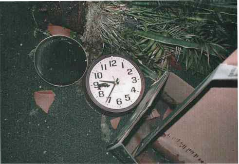 Clock in Room 3E452, located near the "hinge" of the collapsed floors. The 9/11 Commission determined that the plane hit the building at 9:37 a.m.