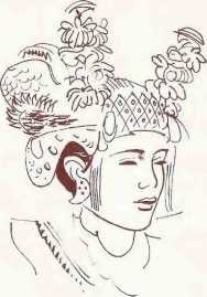 Illustration of Indonesian and head dress.