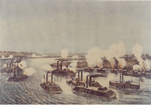 "Bombardment and capture of Island No. Ten on the Mississippi River, April 7, 1862." 