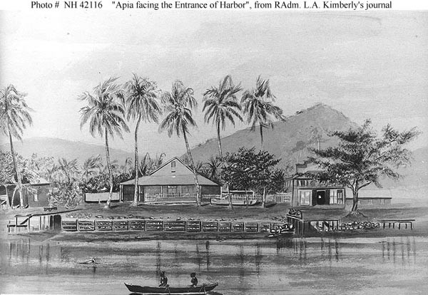 Apia facing the entrance of the harbor.