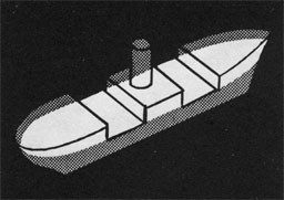 Drawing of a ship with the main deck highlighted.