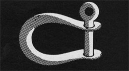 Drawing of a metal shackle.