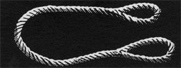 Drawing of a length of rope with eye splices at each end.