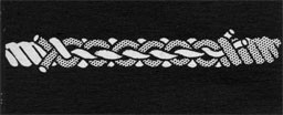 Drawing of two pieces of rope spliced together.