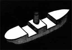 Drawing of a ship with the weather deck highlighted.