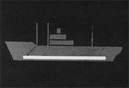 Silhouette of ship showing the bunker.