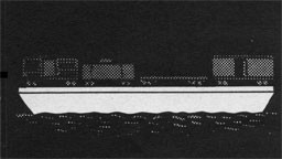 Drawing of a barge ferrying railroad cars.