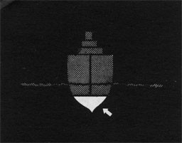 Silhouette of ship with arrow indicating ballast area.