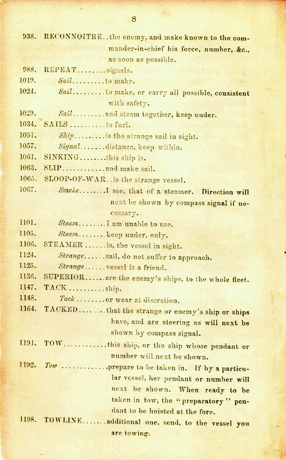 Confederate States Signal Book, page 8.