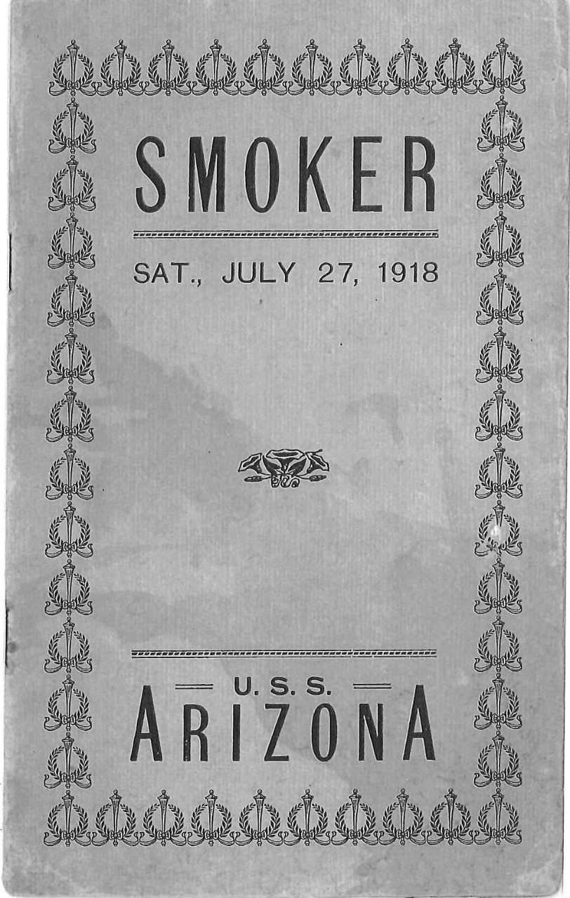 Smoker, Sat., July 27, 1918, U.S.S. Arizona cover