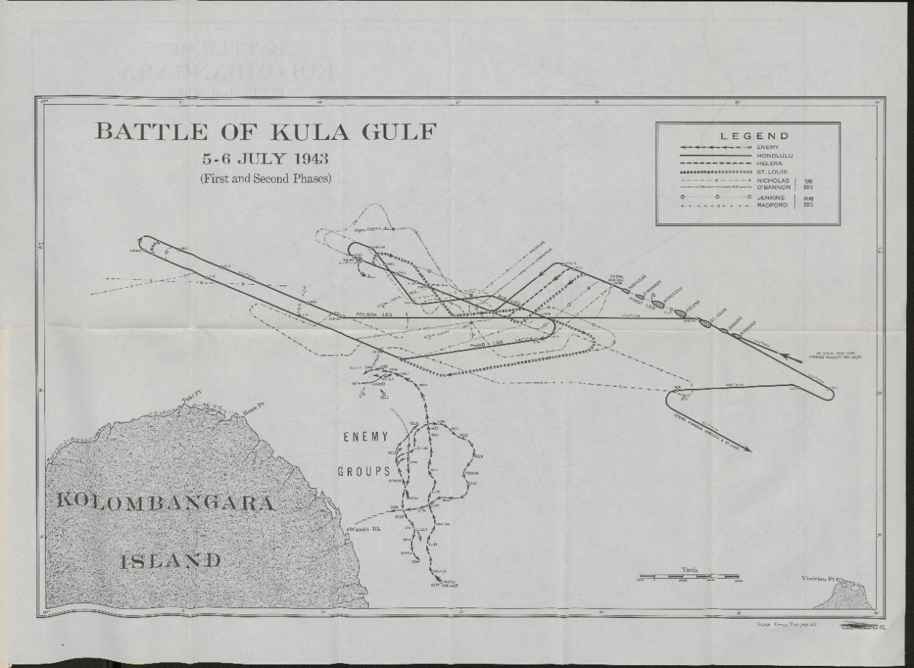 Map of Battle of Kula Gulf 5-6 Jul Side 1