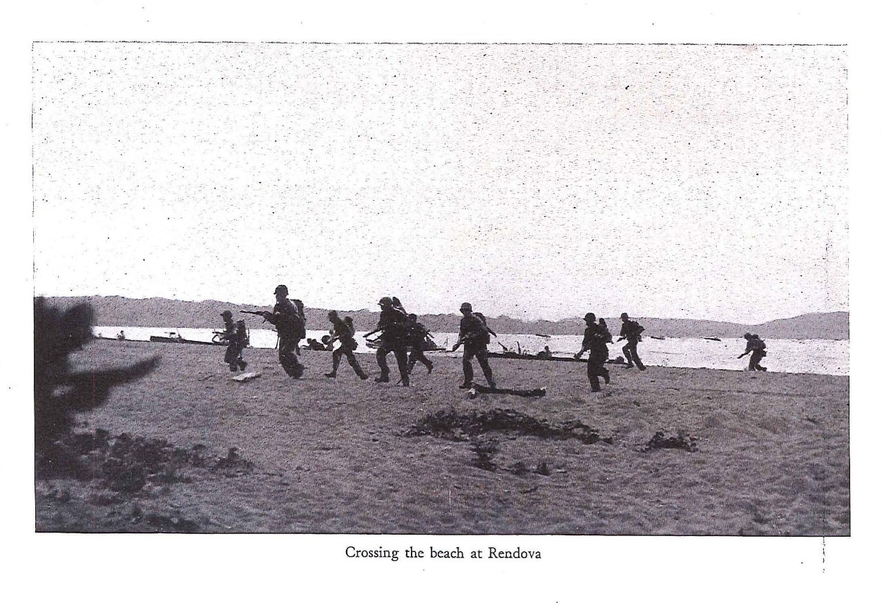 Crossing the beach at Rendova