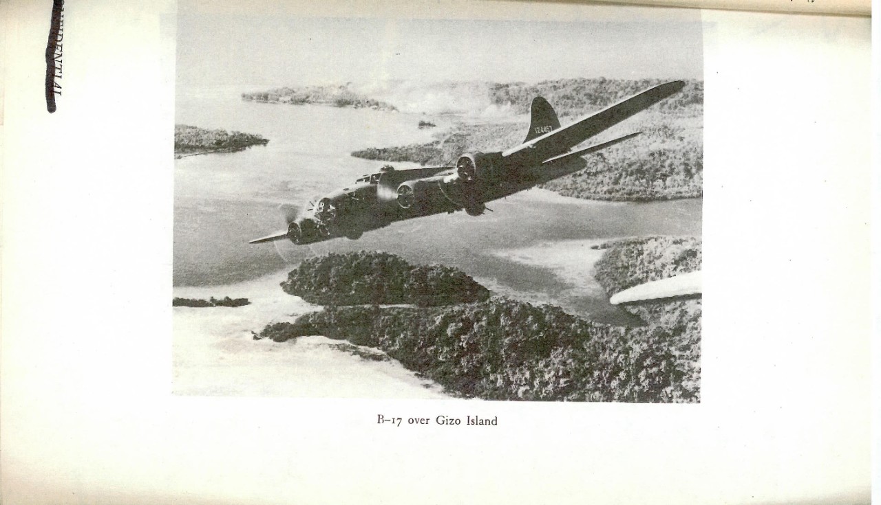 B-17 over Gizo Island