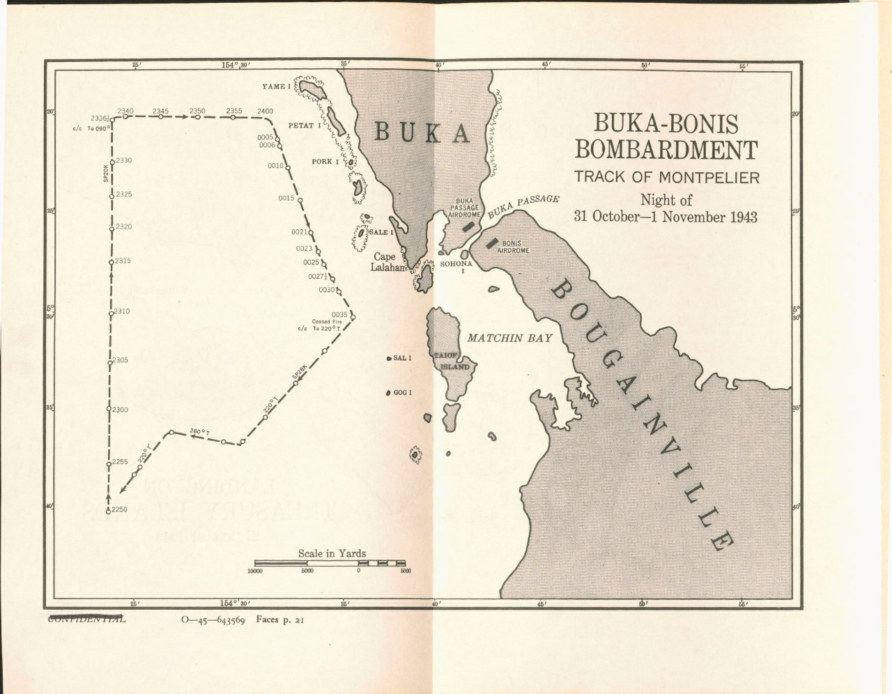 map of Buka-Bonis Bombardment