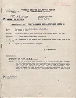 United States Atlantic Fleet Organization - 1942 - cover image.