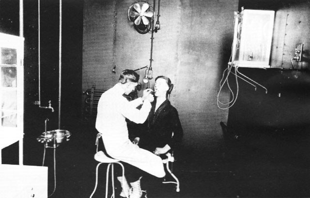 Image of Nose and Throat Clinic aboard USS Relief, circa 1920. 