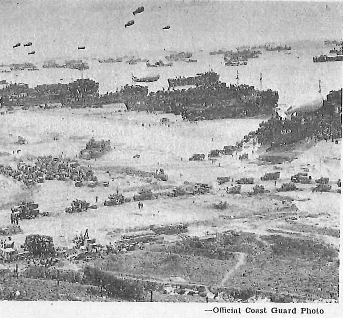Invasion of Normandy, Supplies coming ashore from LSTs