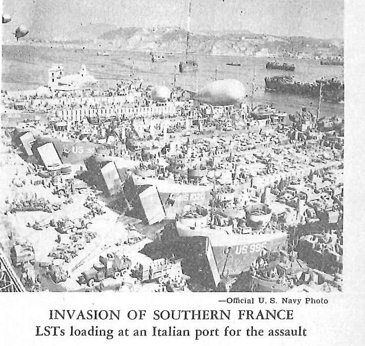Invasion of Southern France, LSTs loading at an Italian port for the assault