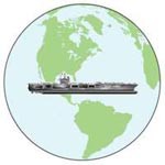 Image  - ship imposed on globe