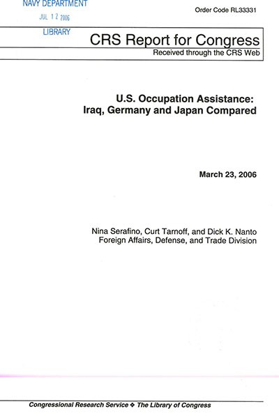 First page of "US Occupation Assistance."