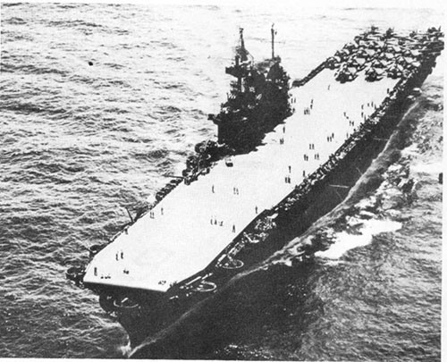 Photo A-4: ENTERPRISE as she appeared during the latter part of the war after her 1943 overhaul.