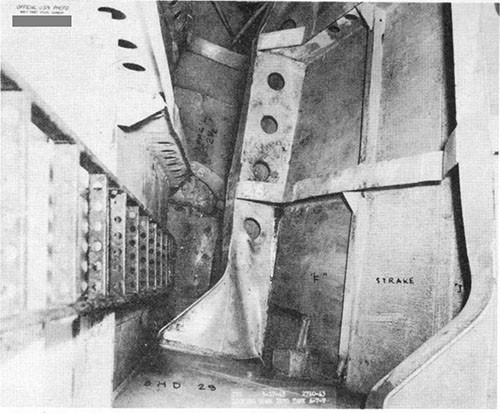 Photo F-23: Second near-miss. Looking down into tank A-7-V.