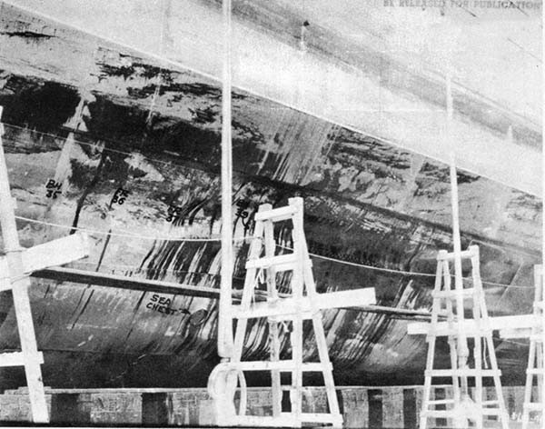 Photo No. 3: Damaged area, looking aft.