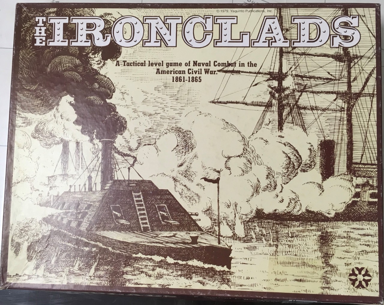 JPEG photo of the cover of the game Ironclads:A Tactical Level Game of Naval Combat in the American Civil War. 1861 – 1865