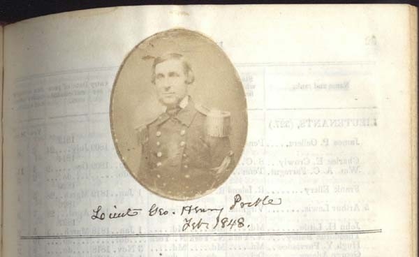 February 1848 photograph of Lieutenant George Henry Preble on page 31 of the 1849 register