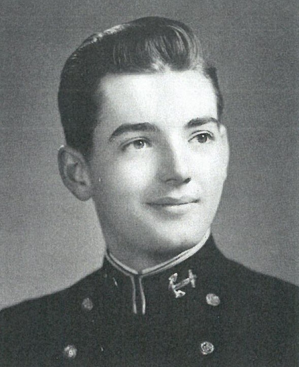 Photo of VADM Robert B. Baldwin copied from page 173 of the 1945 edition of the U.S. Naval Academy yearbook 'Lucky Bag'.