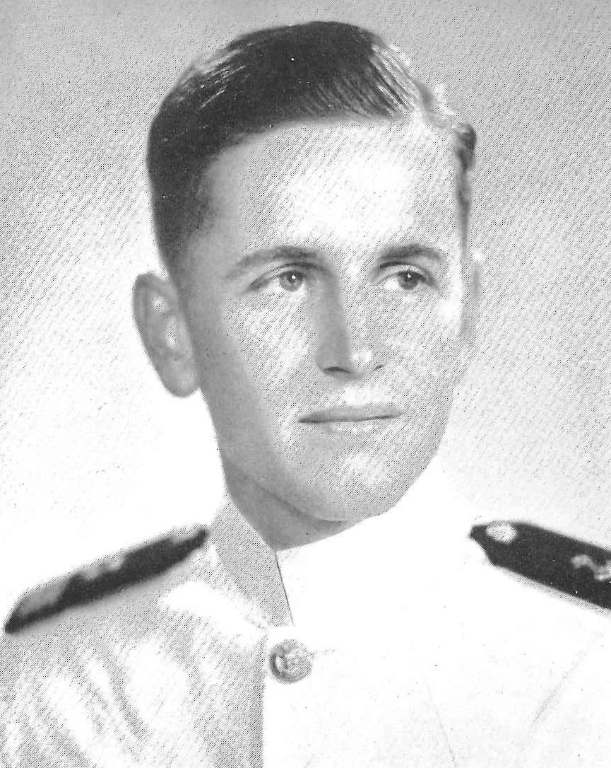Photo of Captain William B. Barrow, Jr. copied from the 1944 edition of the U.S. Naval Academy yearbook 'Lucky Bag'