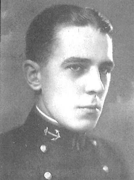 Photo of Vice Admiral William G. Beecher Jr. copied from page 140 of the 1925 edition of the U.S. Naval Academy yearbook 'Lucky Bag'.