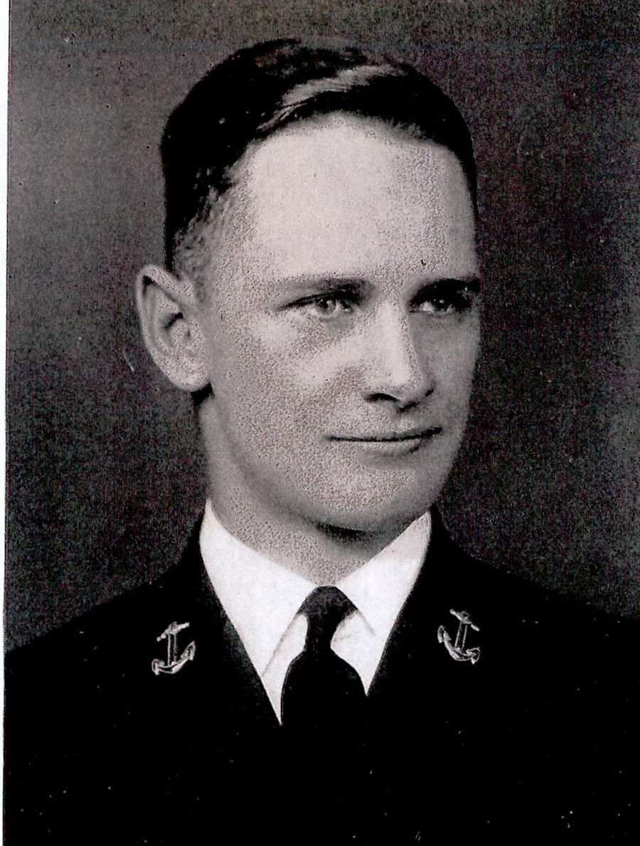 Photo of Captain C. Benjes, Jr. photocopied from page 131 of the 1940 edition of the U.S. Naval Academy yearbook 'Lucky Bag'.
