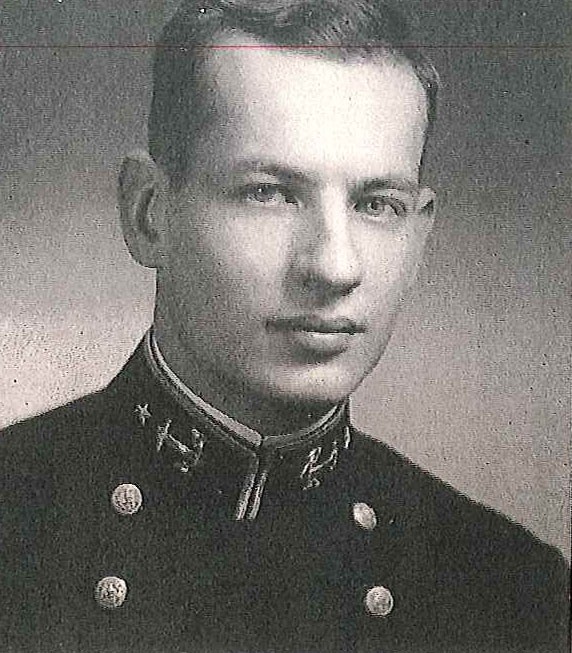 Photo of Captin Hughes A. Benton copied from page 271 of the 1952 edition of the U.S. Naval Academy yearbook 'Lucky Bag'.