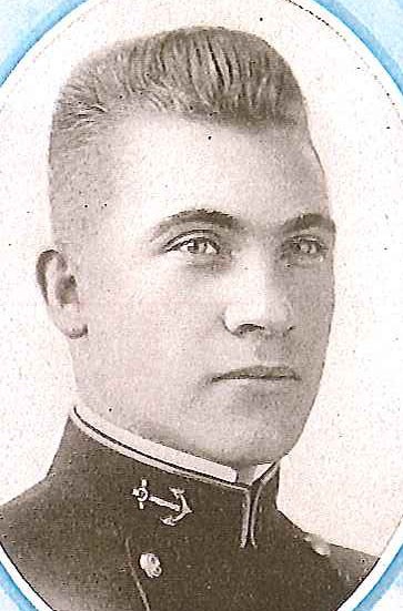 Photo of Lieutenant Rear Admiral Harold Biesemeier copied from page 42 of the 1918 edition of the U.S. Naval Academy yearbook 'Lucky Bag'.
