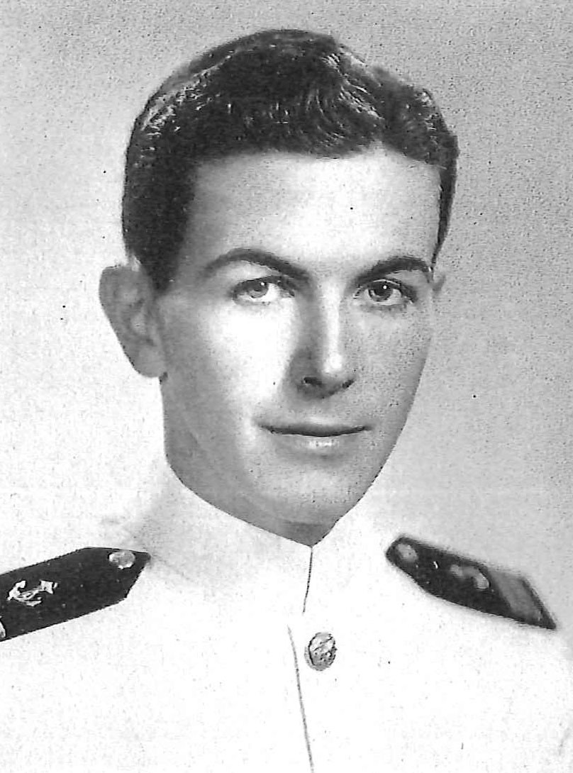 Photo of Thomas Jackson Christman copied from the 1943 edition of the U.S. Naval Academy yearbook 'Lucky Bag'