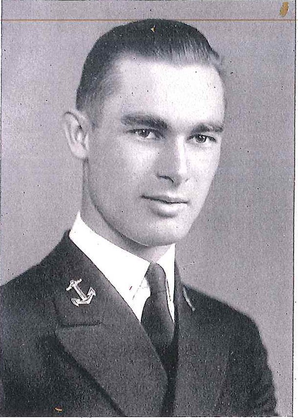 Photo of Capt. Stanley E. Ellison copied from page 141 of the 1940 edition of the U.S. Naval Academy yearbook 'Lucky Bag'.