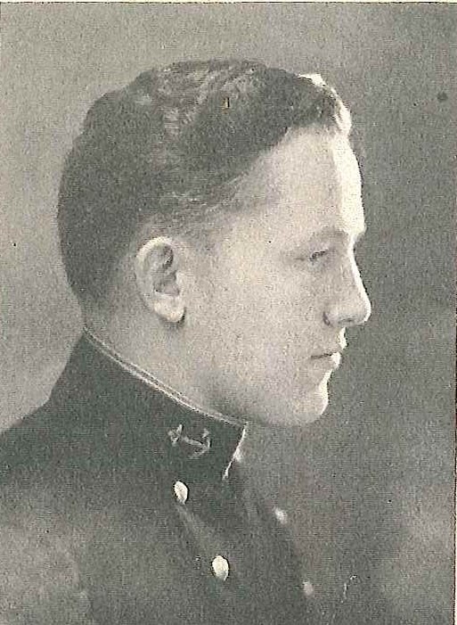 Photo of Captain Marvin P. Evenson copied from page 440 of the 1926 edition of the U.S. Naval Academy yearbook 'Lucky Bag'.