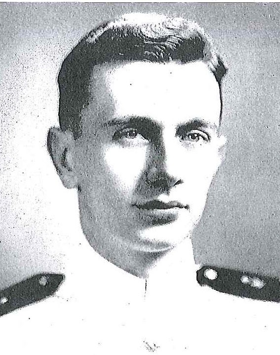 Photo of Rear Admiral John R. Fisher copied from page 219 the 1946 edition of the U.S. Naval Academy yearbook 'Lucky Bag'.
