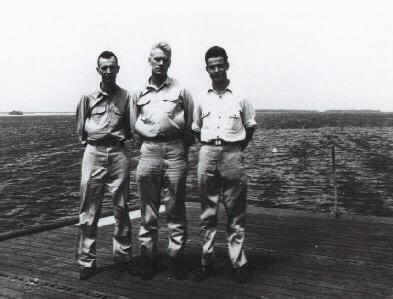 "Lt. Gerald R. Ford, Jr., center, and two other naval offciers aboard a naval vessel," Naval Historical Center, Photographic Section.