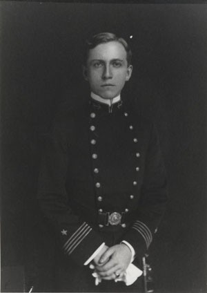 Midshipman Royal E. Ingersoll, US Navy, Photographed in his first class year, 1904-05, as First Battalion Commander, US Naval Academy. Courtesy of Mrs. Arthur C. Nagle, 1980. Photographic Section, Naval History and Heritage Command, #NH90910.