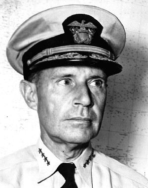 Admiral Raymond A. Spruance, USN, Commander, Central Pacific Force, U.S. Pacific Fleet. Informal portrait photograph, taken 23 April 1944. Naval Historical Center Photographic Section: #: 80-G-225341.