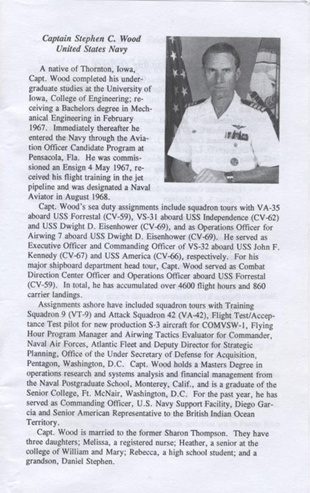 Biography of Captain Stephen C. Wood, United States Navy.