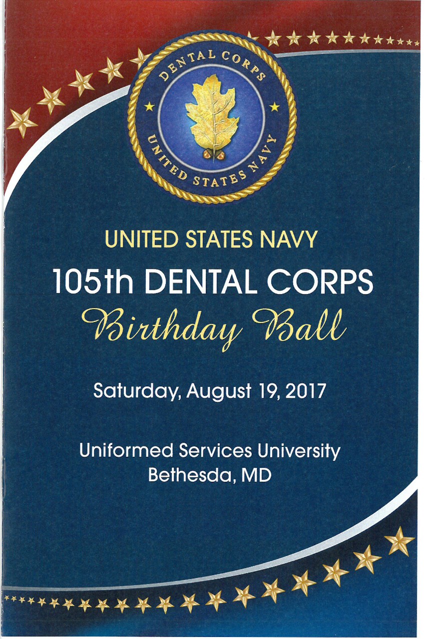 Jacket Cover of 'United States Navy 105th Dental Corps Birthday Ball.' program dated 19 August 2017