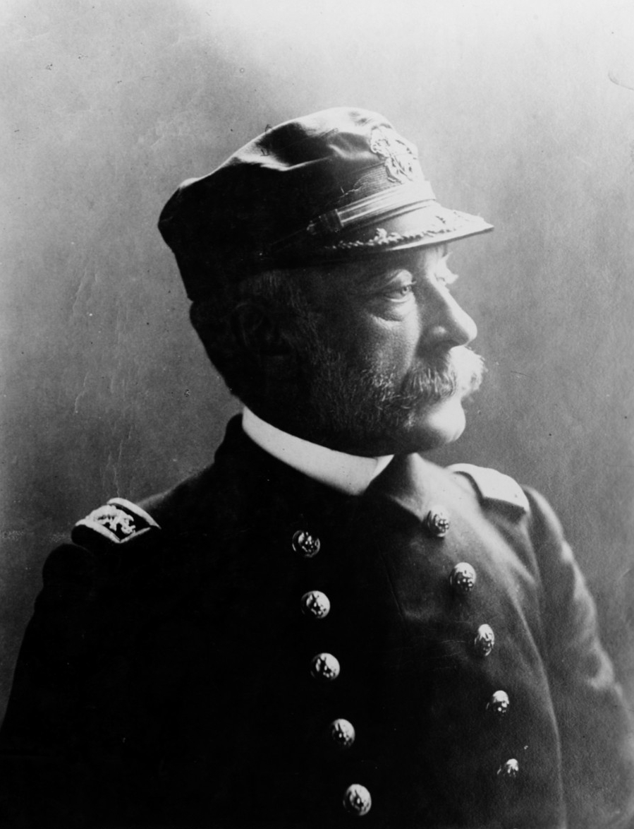 A photograph of Commander Bowman H. McCalla who was the at the helm of the Marblehead.