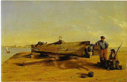 Figure 7. Conrad Wise Chapman's famous oil painting of the Hunley.